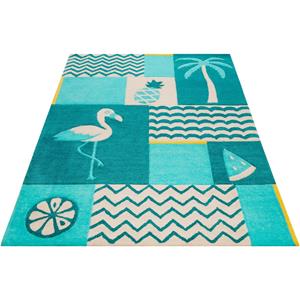SMART KIDS Kindervloerkleed Fruity Flamingo Flamingopalmen, contour gesneden