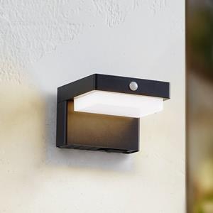 LINDBY LED wandlamp Eleazar op zonne-energie, zwart, sensor, dimbaar