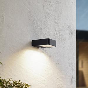LUCANDE LED buitenwandlamp Dava op zonne-energie, hoogte 5 cm, sensor