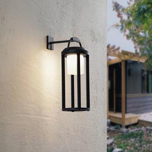 LUCANDE 2-in-1 LED lamp op zonne-energie Tilena, zwart, rond, aluminium