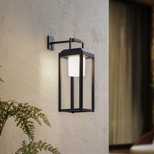 LUCANDE LED wandlamp Tilena, hoekig, zwart, aluminium