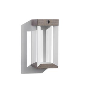 Les Jardins LED wandlamp op zonne-energie Teckalu, grijs/wit, 33 cm