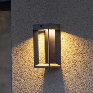 Les Jardins LED wandlamp op zonne-energie Teckalu, grijs/zwart