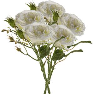 Emerald Kunstbloem roos Anne - 5x - creme - cm - decoratie bloemen -