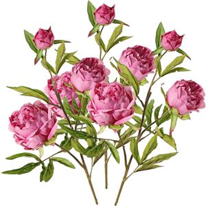 TopArt Kunstbloem pioenroos Spring Dream - 3x - roze - 73 cm - kunststof steel - decoratie -