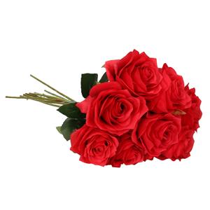 Bellatio flowers & plants Kunstbloem roos Simone rood 45 cm 8 stuks -