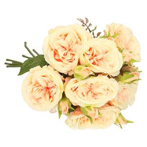 TopArt Kunstbloemen boeket roos Little Joy - 8x - roze - cm - kunststof steel - decoratie bloemen -