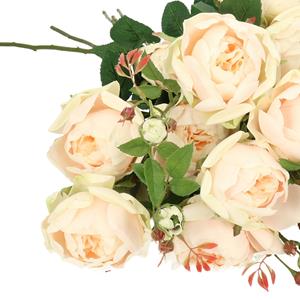 TopArt Kunstbloem roos Ariana - 5x - wit - 73 cm - kunststof steel - decoratie bloemen -