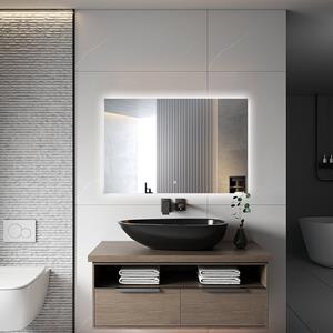 BES LED Badkamerspiegel met LED Verlichting en Verwarming 80x60cm - Afimera Prisma - Randloos - Wandspiegel Rechthoek - Touch Bediening - Dimbaar - Aanpasbare Lichtkleur