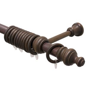 Praxis Gordijnroede Set Deko Notenhout 160cmx28mm