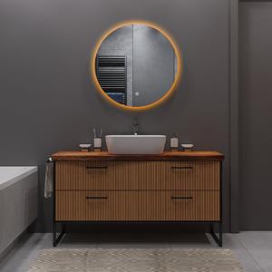 BES LED Badkamerspiegel met LED Verlichting en Verwarming 100cm - Afimera Luna - Randloos - Wandspiegel Rond - Touch Bediening - Dimbaar - Aanpasbare Lichtkleur