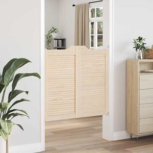 vidaXL Draaideuren louvredesign 1-paar 100x100 cm massief grenenhout