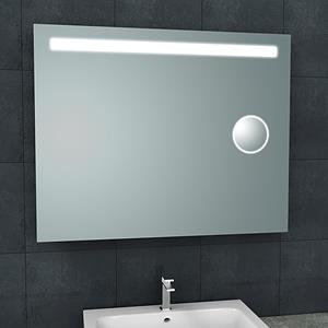 Wiesbaden Tigris Badkamerspiegel met LED - ScheerSpiegel - Rechthoek - 100x80cm