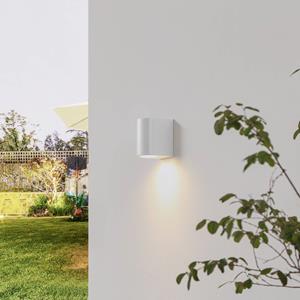 PRIOS Irfan buitenwandlamp rond wit 10 cm