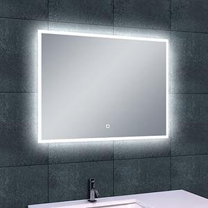 Wiesbaden Quatro Badkamerspiegel met LED - Dimbaar - Spiegelverwarming - Rechthoek - 80x60cm