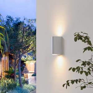 PRIOS Irfan buitenwandlamp rond wit 15,5 cm