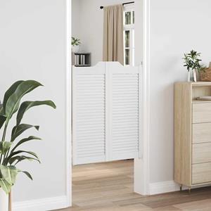 vidaXL Draaideuren louvredesign 2 paar 100x80 cm wit