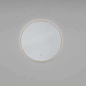 Wiesbaden Novi Badkamerspiegel met LED - Rond - Dimbaar - 100cm - Geborsteld Messing