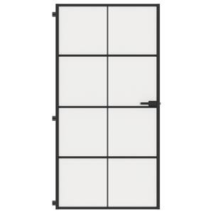 vidaXL Binnendeur smal 102,5x201,5 cm gehard glas en aluminium zwart