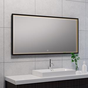 Wiesbaden Avi Badkamerspiegel met LED - Dimbaar - Spiegelverwarming - Rechthoek - 120x60cm - Mat Zwart