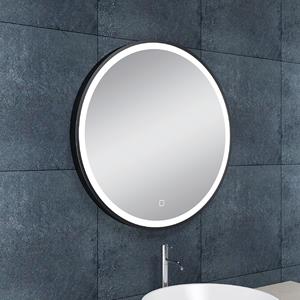 Wiesbaden Maro Badkamerspiegel met LED - Dimbaar - Spiegelverwarming - Rond - 60cm - Mat Zwart