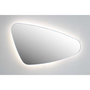 INK Spiegel Organisch  SP23 80x50 cm Met Verlichting en Spiegelverwarming Rechts Geborsteld RVS