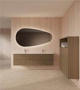 Gliss Design Spiegel  Thalia Organisch 180 x 92 cm Incl. Spiegelverwarming en Indirect LED-verlichting Rondom