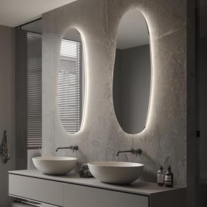 Martens Design Spiegel  Amsterdam Organisch 50x100 cm Met Verlichting en Verwarming