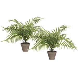 Mica Decorations Areca Palm kunstplant - set van 2x - groen - H53 x D45 cm -