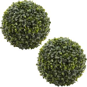 Everlands 2x stuks buxus bol kunstplanten - D26 cm - groen - kunststof -
