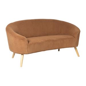 Xenos 2-zits bankje Didi corduroy - bruin - 73x147x73 cm