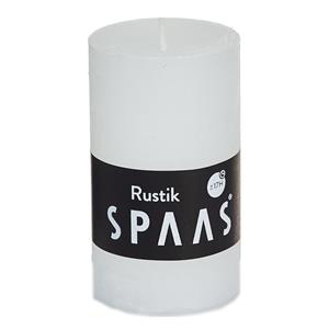 SPAAS 1x Witte rustieke cilinderkaars/stompkaars 5 x 8 cm 17 branduren -