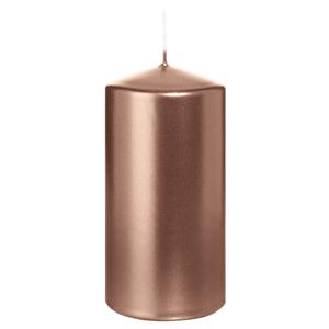 Wiedemann Cilinderkaars/stompkaars - metallic roségoud - 12 x 6 cm - 33 branduren -