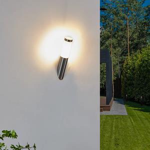 LINDBY Statius buitenwandlamp, grijs, roestvrij staal, 40 cm