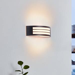LINDBY buitenwandlamp Vimal, E27, 32 cm, zwart, aluminium