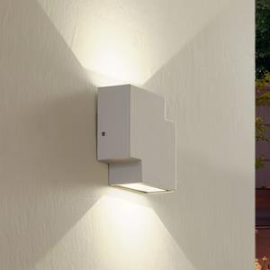 LINDBY LED buitenwandlamp Fendir, wit, aluminium, 10,5 cm
