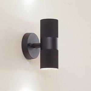 LINDBY buitenwandlamp Jovane, zwart, aluminium, 2-lamps