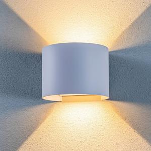 LINDBY LED buitenwandlamp Nivar, rond, wit, metaal