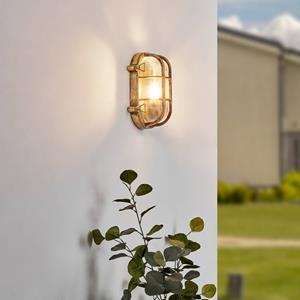 LINDBY buitenwandlamp Daaje, goudkleurig, 16 cm, aluminium