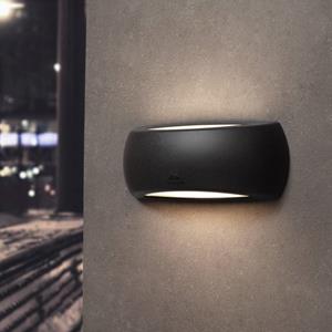 Fumagalli Francy buitenwandlamp, zwart/opaal, E27 2.700 K, omhoog/omlaag