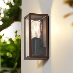 LINDBY Robigus buitenwandlamp, roestkleurig, aluminium