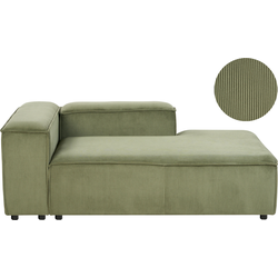 Beliani  ARDAL - Chaise longue - Groen - Linkszijdig - Corduroy