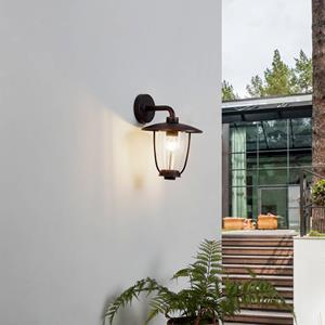 LINDBY buitenwandlamp Satish, koperkleurig, ijzer, 32 cm