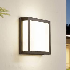 LINDBY buitenwandlamp Sivana, zwart, aluminium, 26 cm x 26 cm