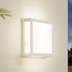 LINDBY buitenwandlamp Sivana, wit, aluminium, 26 cm x 26 cm