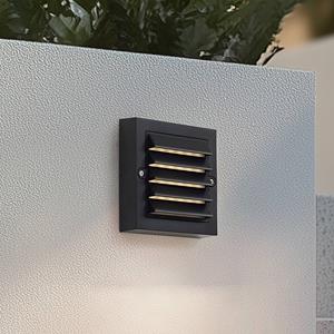 LINDBY LED buitenwandlamp Muro, zwart, PC, set van 2