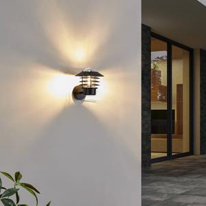 LINDBY buitenwandlamp Belmiro, ijzer, 23,5cm, E27, zwart