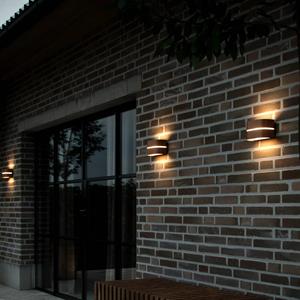 Nordlux Sibelis buitenwandlamp, E27, kunststof, bruin metallic
