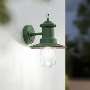LINDBY buitenwandlamp Eloretta, 22 cm, groen, glas, staal
