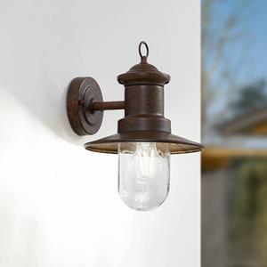 LINDBY buitenwandlamp Eloretta, roest, staal, hoogte 31 cm